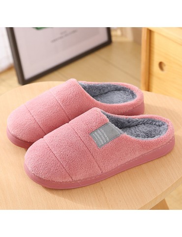 Women Fur Lining Comfy Solid Color Home Slippers