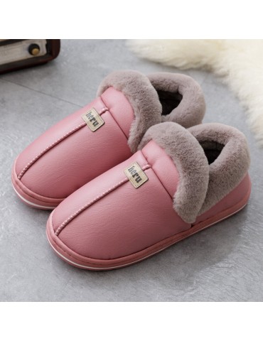 Women Warm Plush Lining Waterproof Slip Resistant Winter Slippers