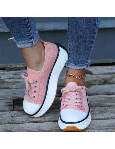 Plus Size Women Casual Lace-up Breathable Comfy Chunky Sneakers