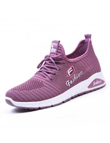 Women Letter Parttern Fabric Breathable Wearable Sports Casual Sneakers